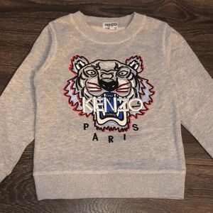 Kenzo Kids Light Gray Tiger Embroidered Sweatshirt